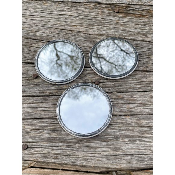 Vintage lot 3 Pocket Mirrors Victorian Lady Big Hat Red Dress - Picture 3 of 8